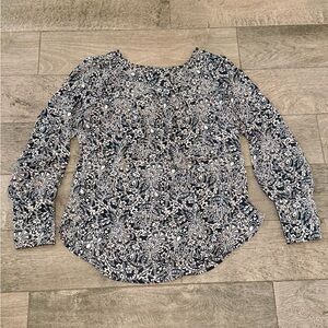LOFT Blue Paisley Blouse
